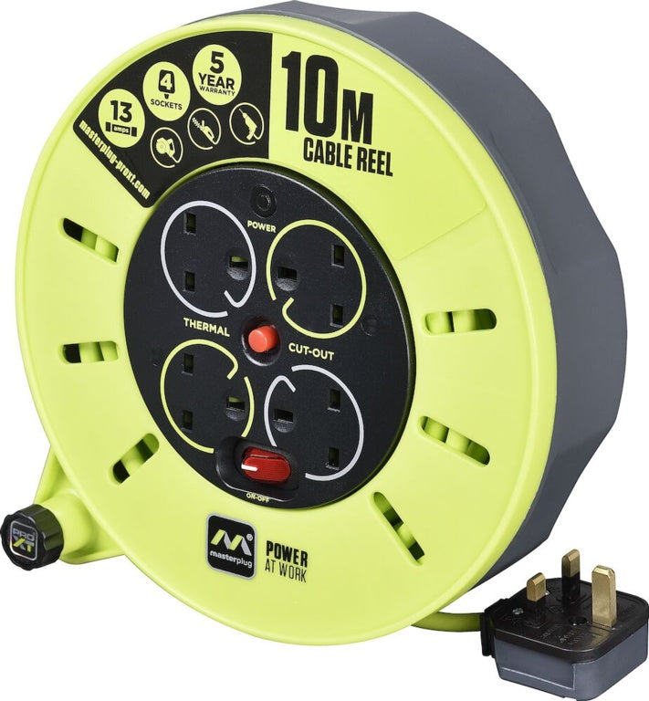 Masterplug Pro Xt Cable Reel 10m / 4 Gang