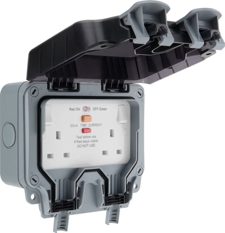 Bg Outdoor Socket And Rcd 2 Gang Ip66