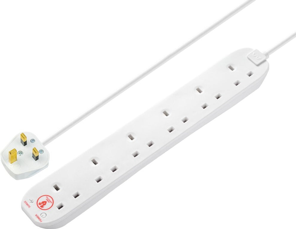Masterplug Surge Protected Extension Lead 6 Gang 2m