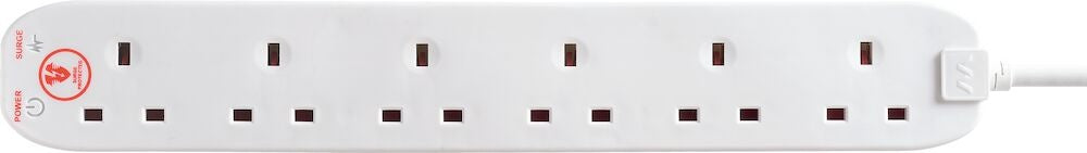 Masterplug Surge Protected Extension Lead 6 Gang 2m