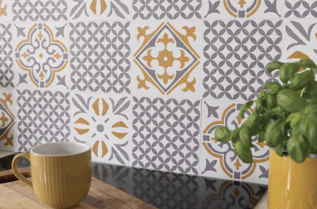 D C Fix�� Self Adhesive Wall Tile Nadia Gold 15cm X 15cm / Pack Of 6