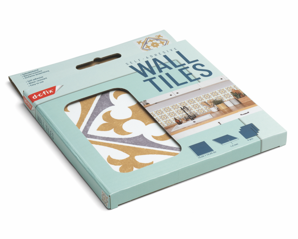 D C Fix�� Self Adhesive Wall Tile Nadia Gold 15cm X 15cm / Pack Of 6