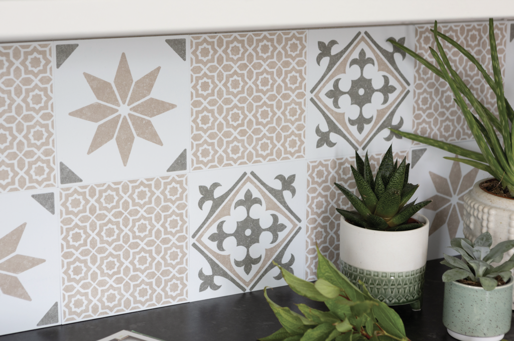 D C Fix�� Self Adhesive Wall Tile Nadia Olive 15cm X 15cm / Pack Of 6