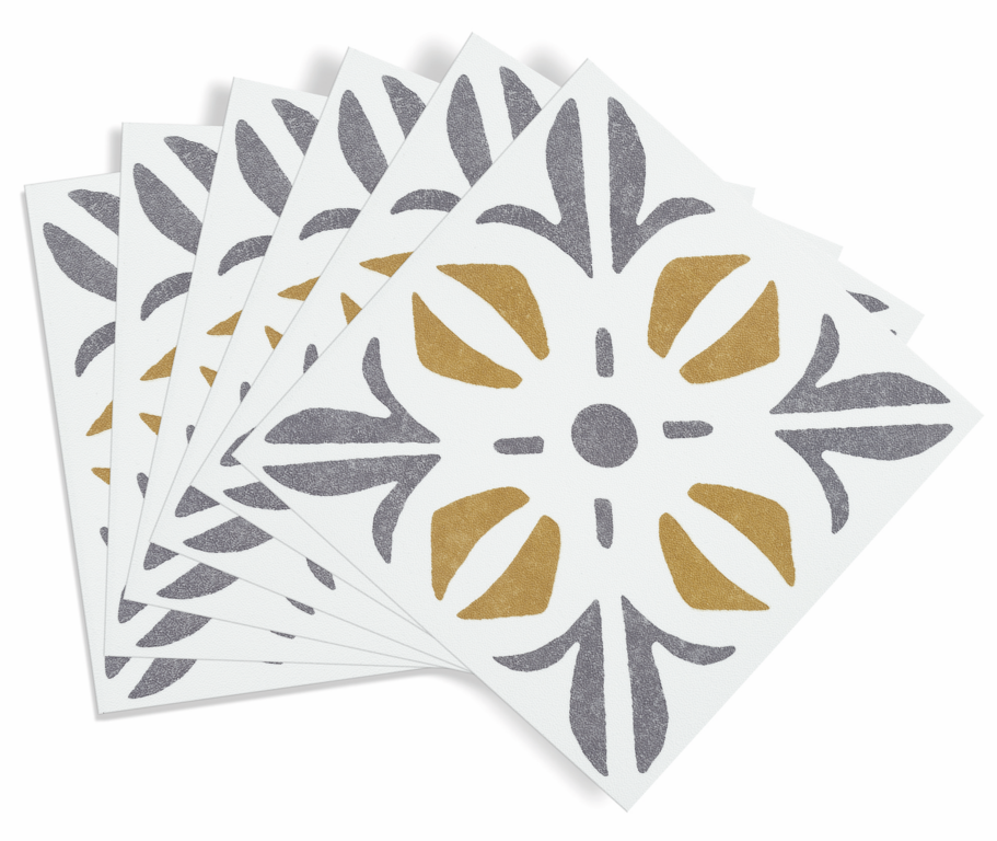 D C Fix�� Self Adhesive Wall Tile Cuba Gold 15cm X 15cm / Pack Of 6
