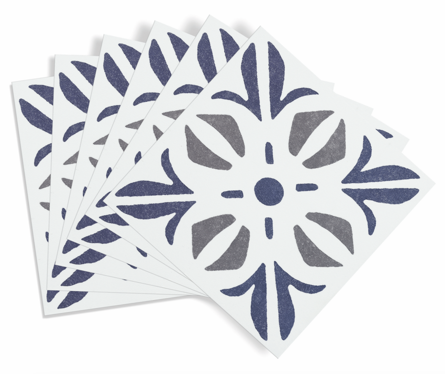 D C Fix�� Self Adhesive Wall Tile Cuba Blue 15cm X 15cm / Pack Of 6