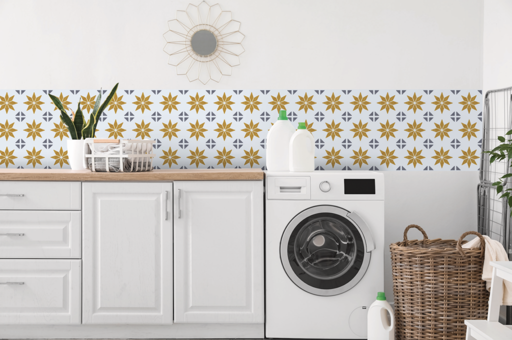 D C Fix�� Self Adhesive Wall Tile Alia Gold 15cm X 15cm / Pack Of 6