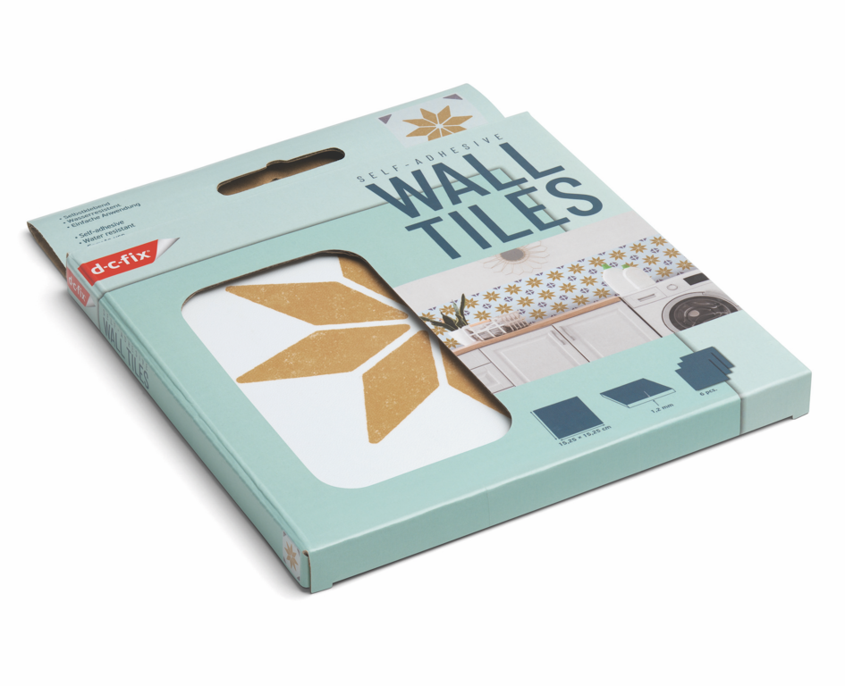 D C Fix�� Self Adhesive Wall Tile Alia Gold 15cm X 15cm / Pack Of 6