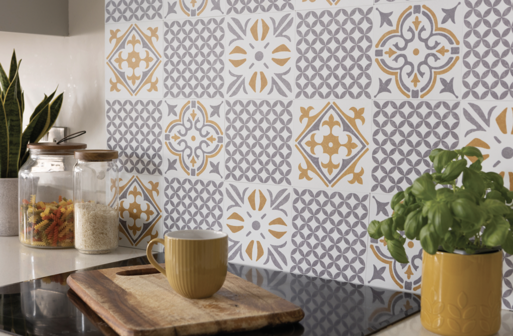 D C Fix�� Self Adhesive Wall Tile Amira Grey 15cm X 15cm / Pack Of 6