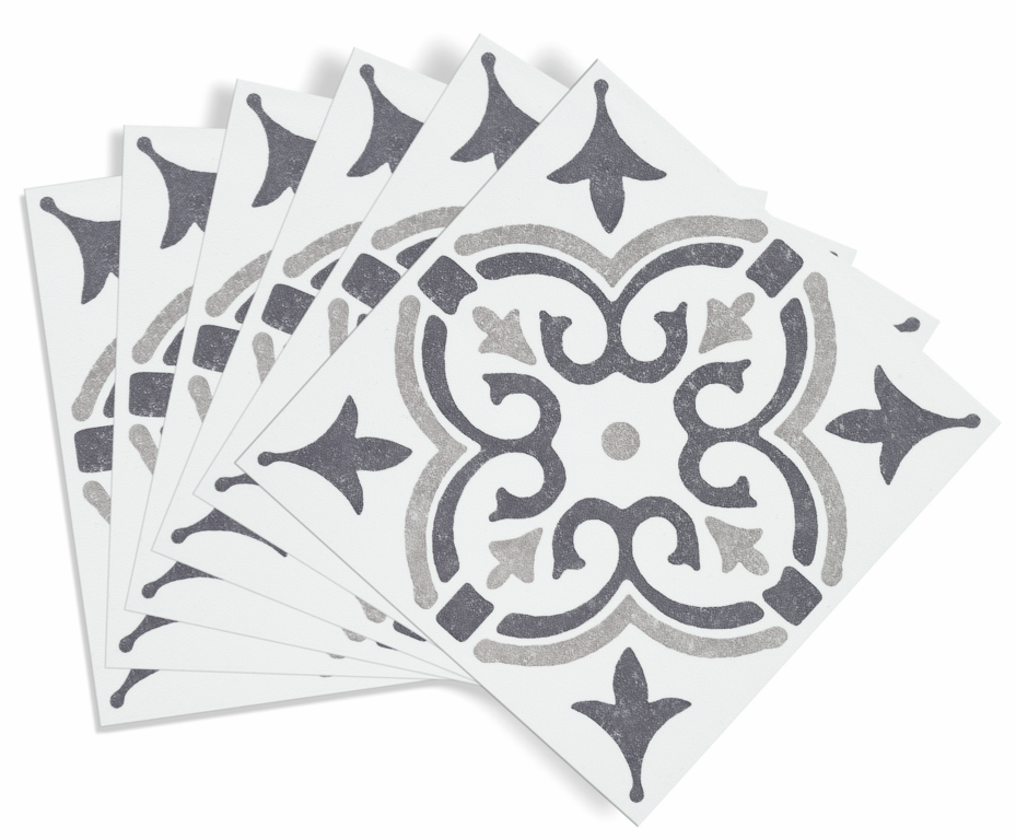 D C Fix�� Self Adhesive Wall Tile Jamila Grey 15cm X 15cm / Pack Of 6