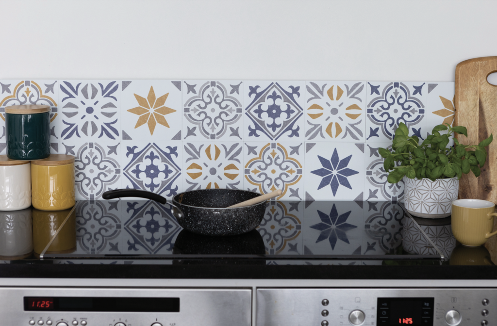 D C Fix�� Self Adhesive Wall Tile Jamila Grey 15cm X 15cm / Pack Of 6