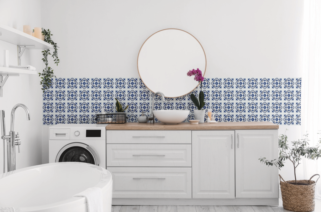 D C Fix�� Self Adhesive Wall Tile Nadia Blue 15cm X 15cm / Pack Of 6