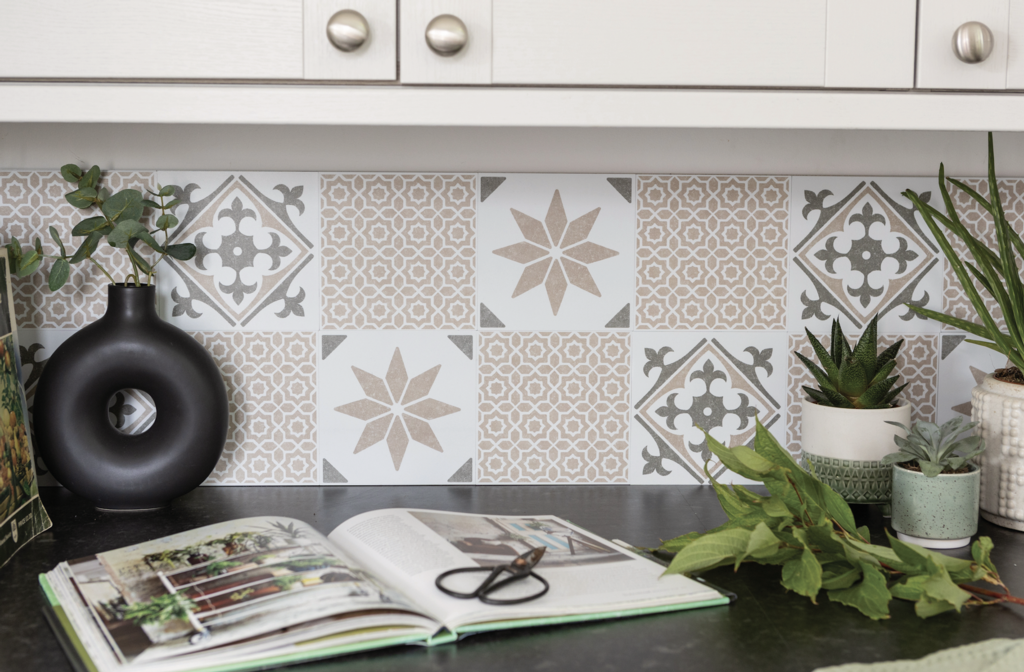 D C Fix�� Self Adhesive Wall Tile Alia Olive 15cm X 15cm / Pack Of 6