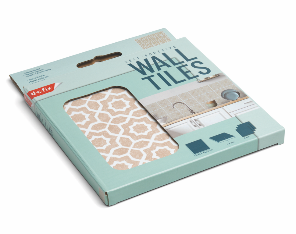 D C Fix�� Self Adhesive Wall Tile Lina Beige 15cm X 15cm / Pack Of 6
