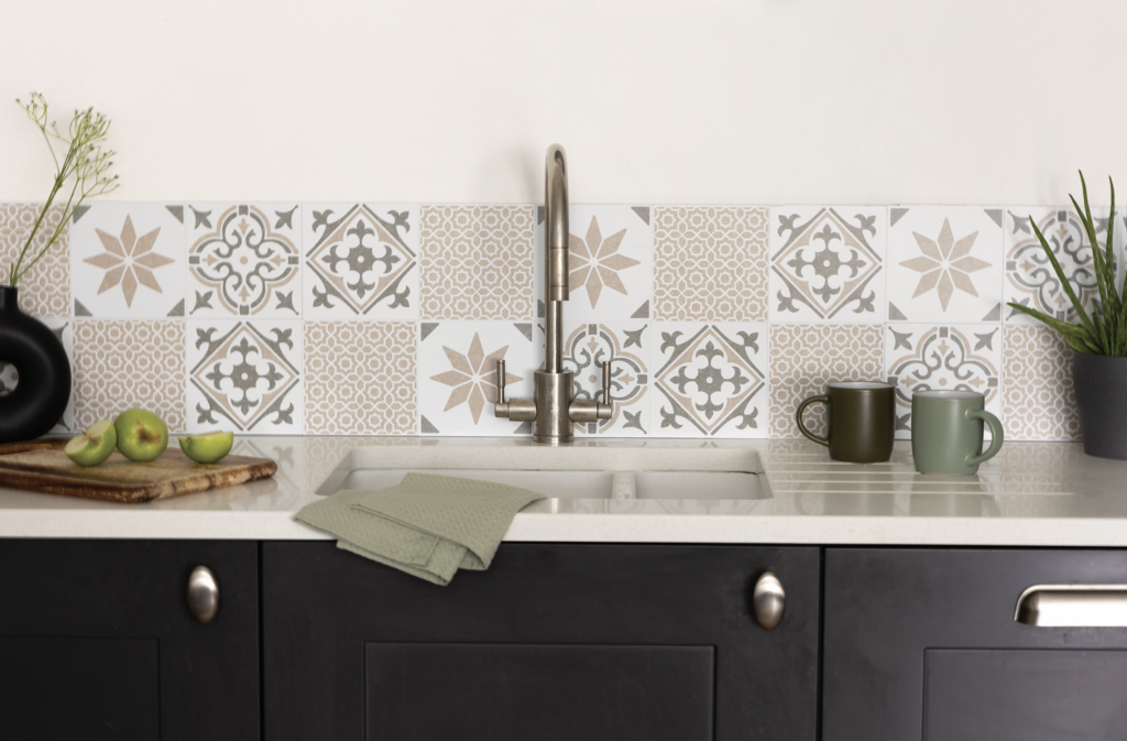 D C Fix�� Self Adhesive Wall Tile Jamila Olive 15cm X 15cm / Pack Of 6
