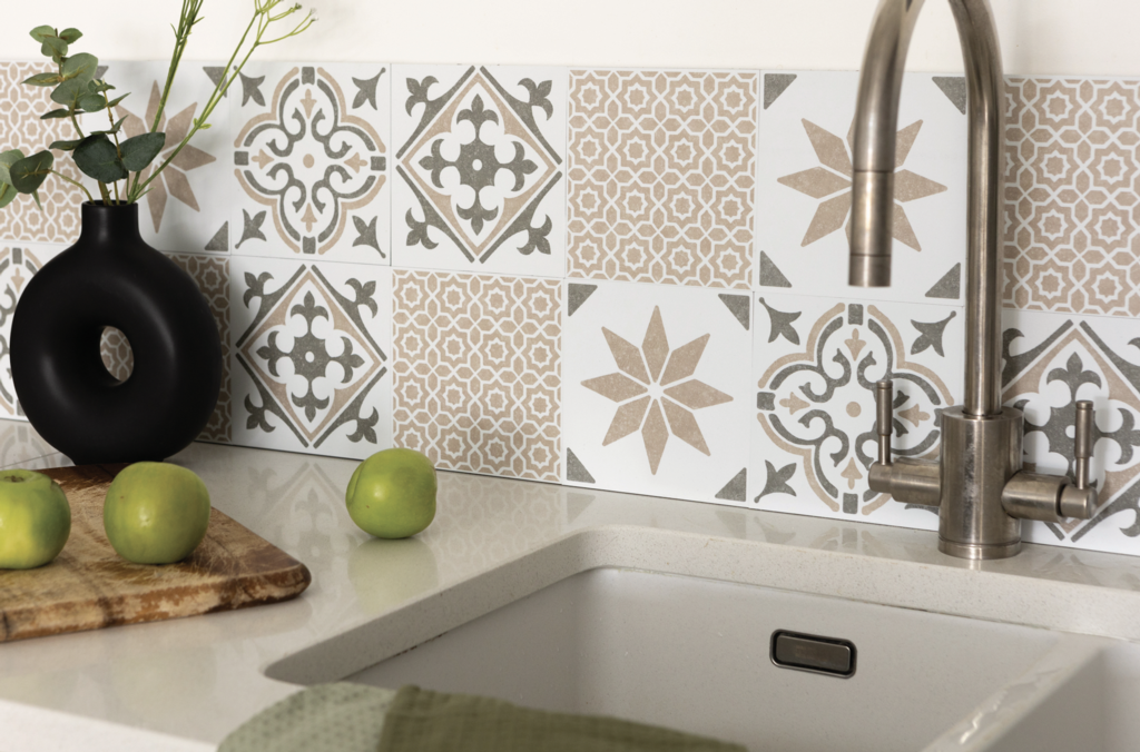 D C Fix�� Self Adhesive Wall Tile Jamila Olive 15cm X 15cm / Pack Of 6