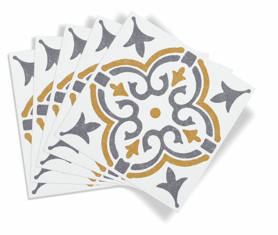 D C Fix�� Self Adhesive Wall Tile Jamila Gold 15cm X 15cm / Pack Of 6