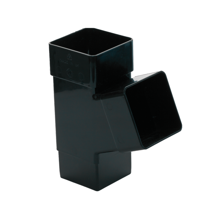 Kayflow Rainwater 112.5�� Square Branch Black 65mm
