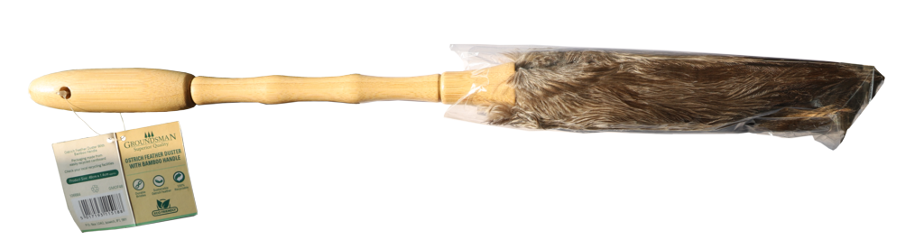 Groundsman Ostrich Feather Duster With Bamboo Handle Handle 30cm/Duster 18cm