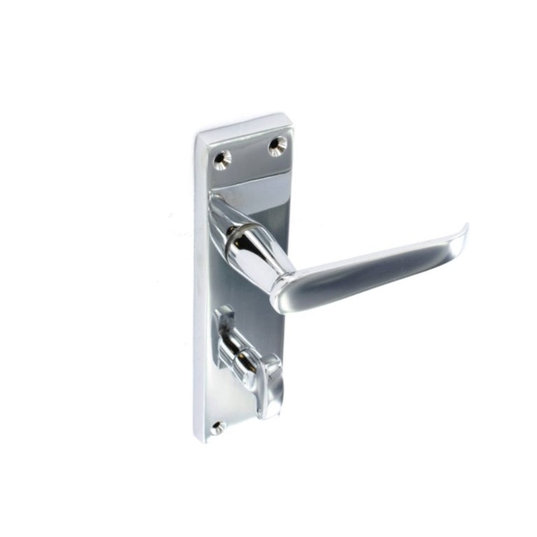 Securit Chrome Flat Bathroom Handles (Pair) 150mm