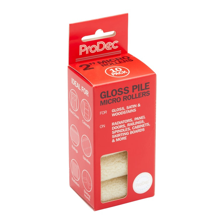 Pro Dec Gloss Pile Micro Rollers 2" 10 Pack