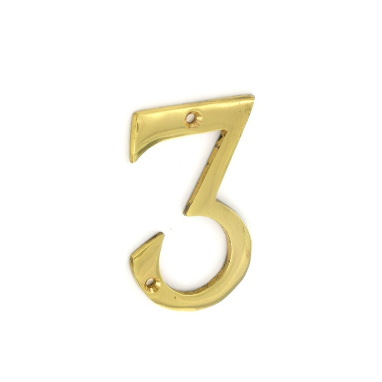 Securit Brass Numeral No.3 75mm