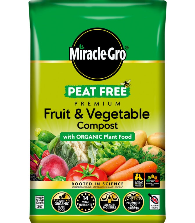 Miracle Gro�� Organic Fruit & Veg Peat Free Compost 40 L