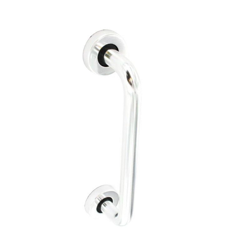 Securit Aluminium Round Bar Pull Polished With Roses 230mm