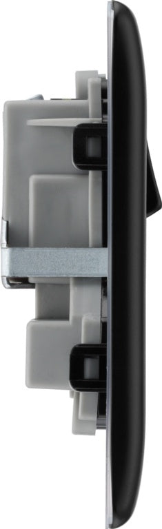 Bg Double Switched Power Socket Matt Black 13a