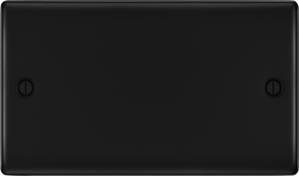 Bg Double Blank Plate Matt Black