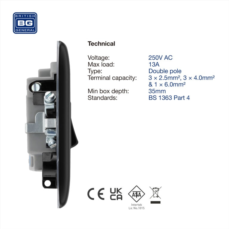Bg Switched Connection Unit 13a Matt Black
