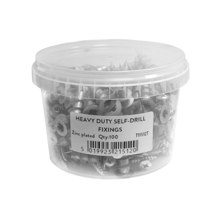 Securfix Heavy Duty Self Drilling Fixings With Screw Pack 100