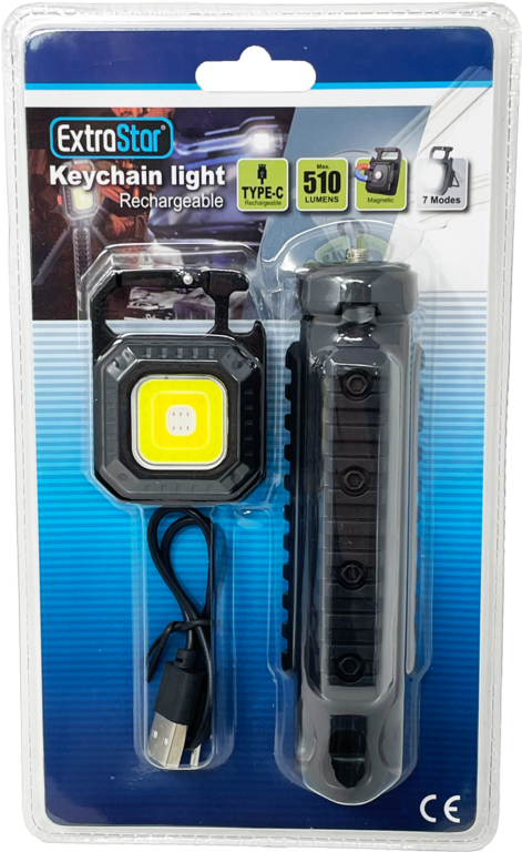Extrastar Led Rechargeable Keychain With Light 12w