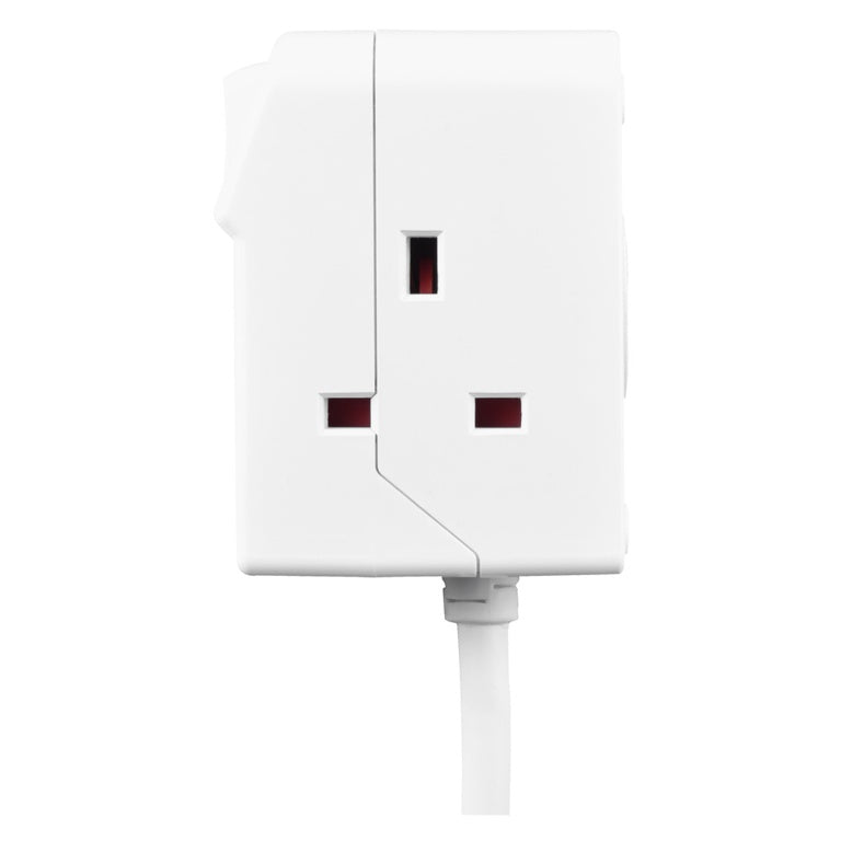 Masterplug 3 Socket 13 Amp Extension Lead White 2m