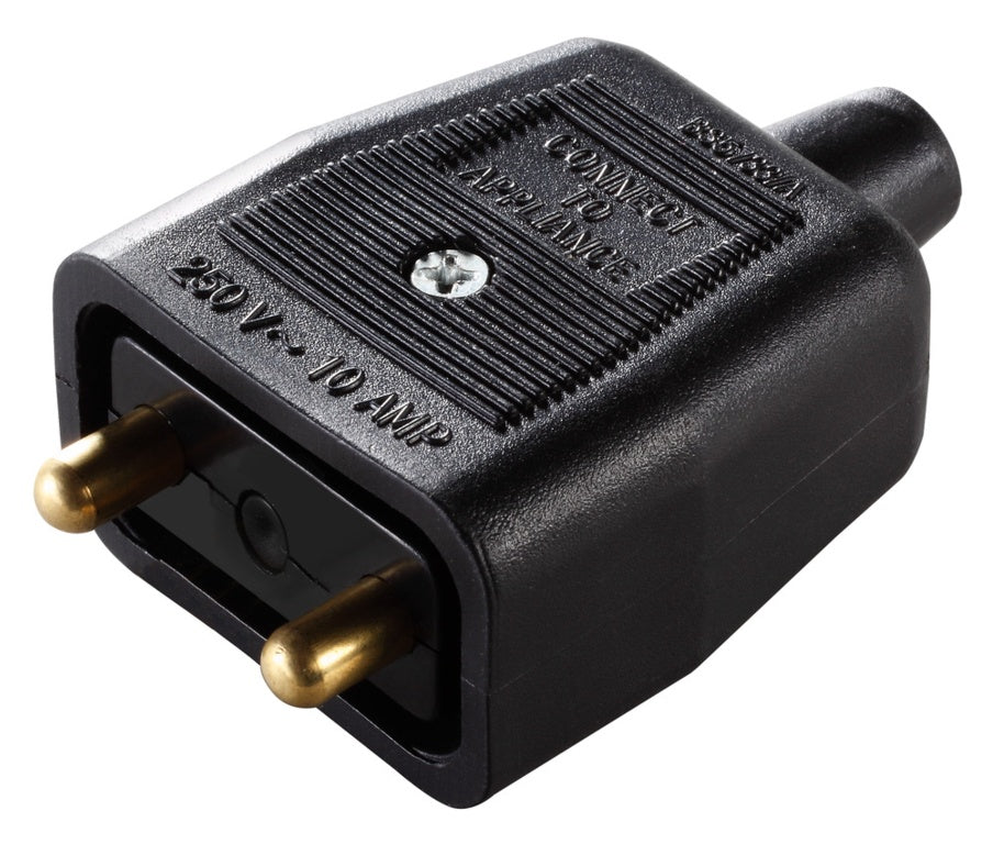 Masterplug 2 X 10 Amp 2 Pin Heavy Duty Rev Connector Black