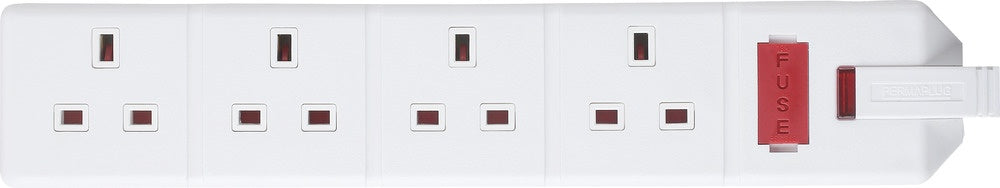 Masterplug 4 Socket 13 Amp Heavy Duty Trailing Socket White
