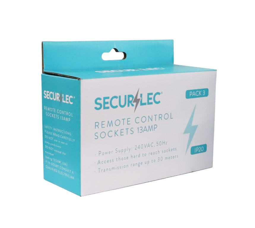 Securlec Remote Control Sockets 13 Amp Ip20 Pack 3