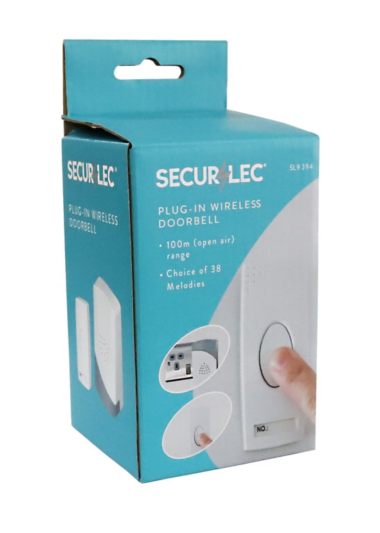 Securlec Plug In Wireless Doorbell & Chime 100m