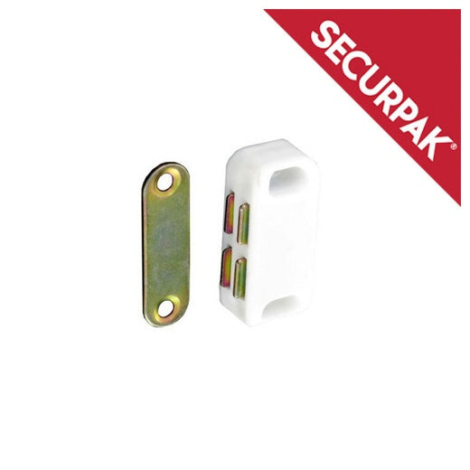 Securpak Magnetic Catch White 30mm Pack 3