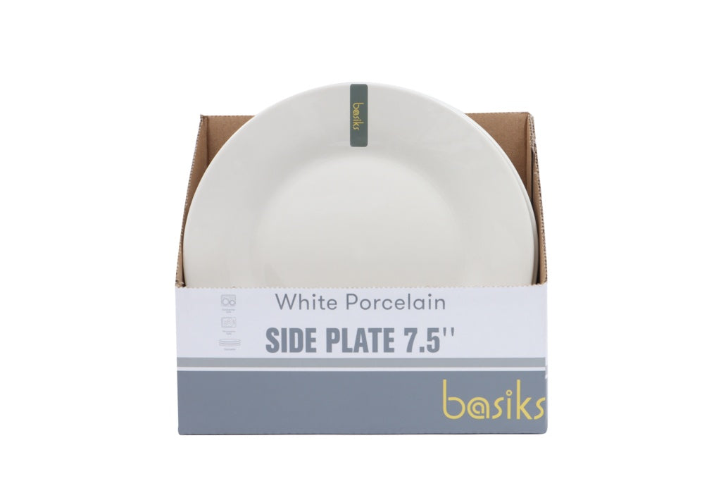 Basiks White Porcelain Side Plate 7.5"