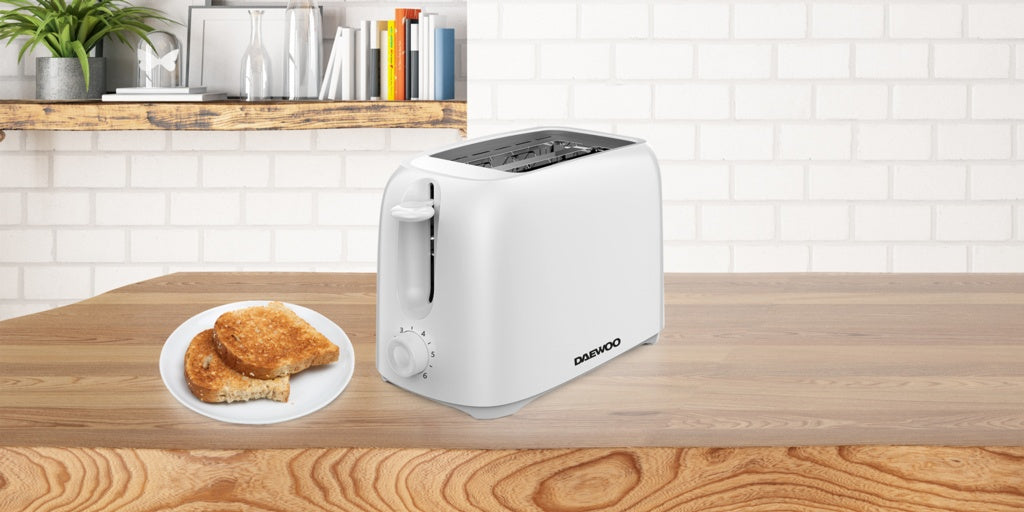 Daewoo Plastic Toaster 2 Slice Pure White