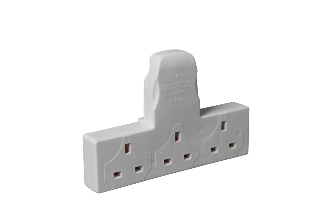 Securlec T Shaped 3 Way Plug In Adaptor 13 A 240 V