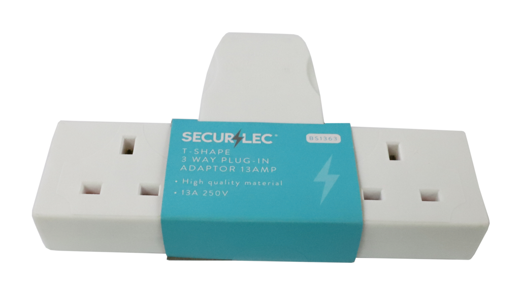 Securlec T Shaped 3 Way Plug In Adaptor 13 A 240 V
