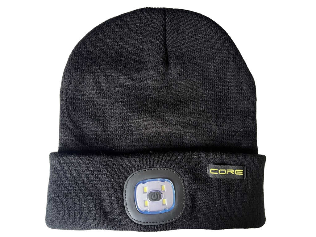 Core Kids Rechargeable Beanie Hat Torch Black