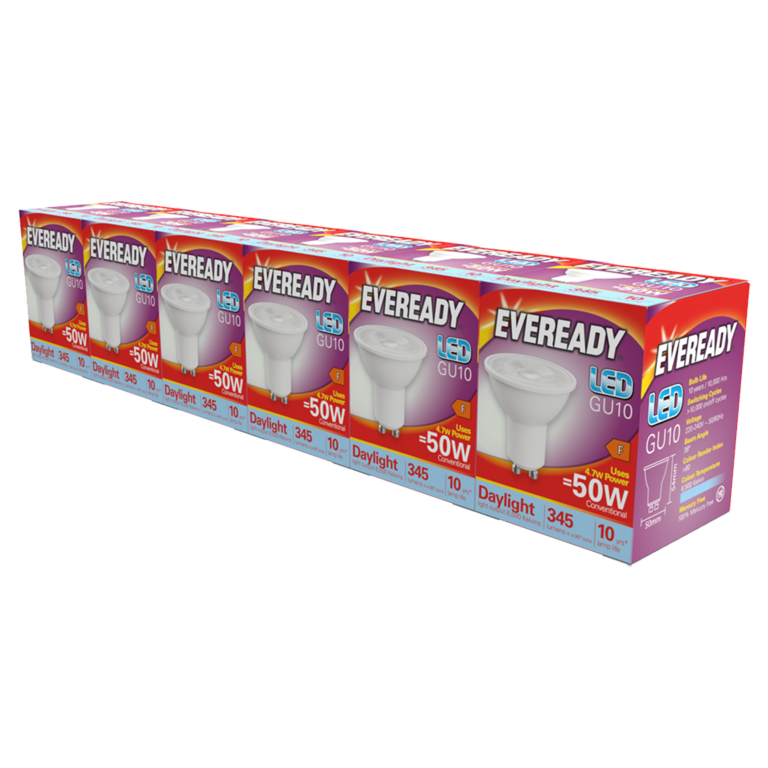 Eveready Led Gu10 Pack 6 6500k/345lm