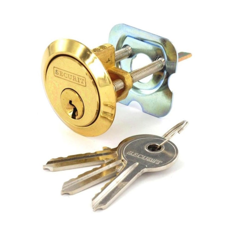 Securit Polished Brass Spare Cylinder With 3 Keys Universal