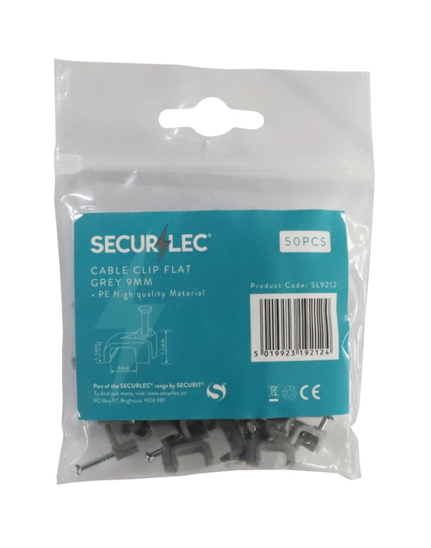 Securlec Cable Clip Flat Grey