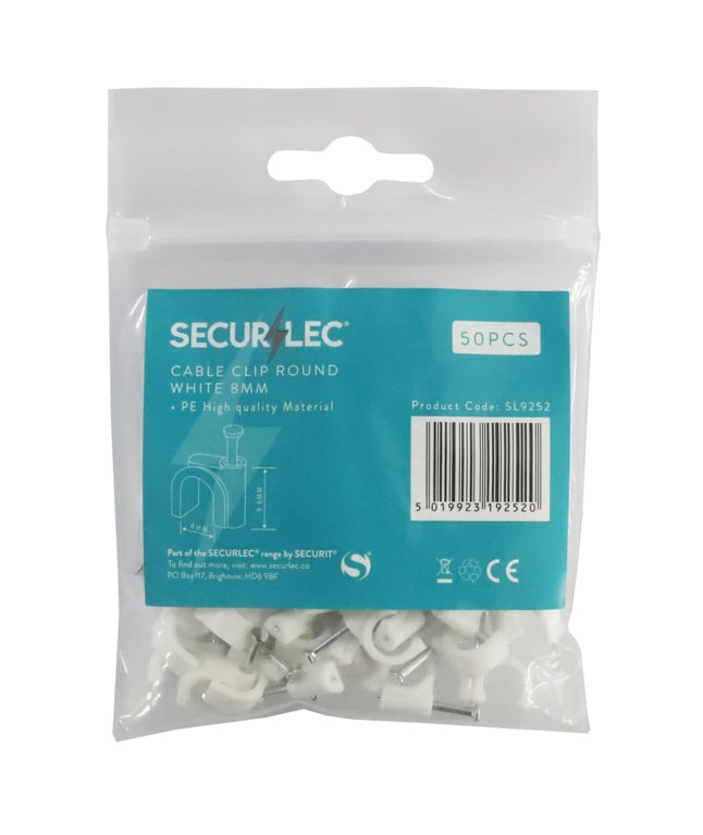 Securlec Cable Clip Round White