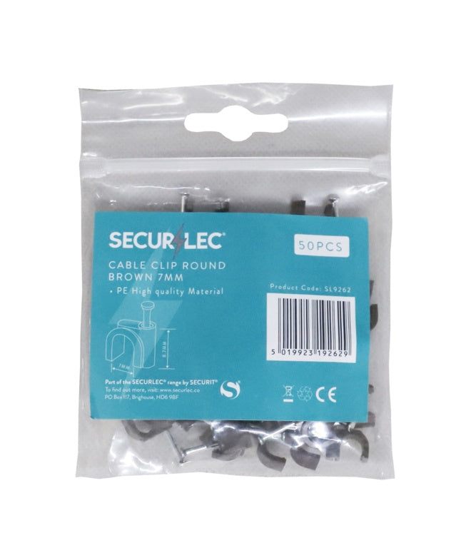 Securlec Cable Clip Round Black