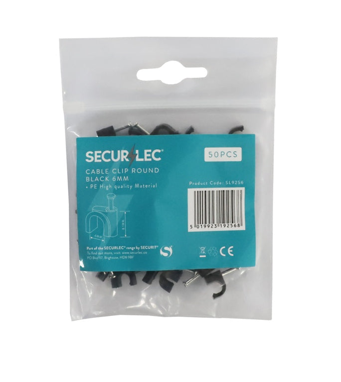 Securlec Cable Clip Round Black