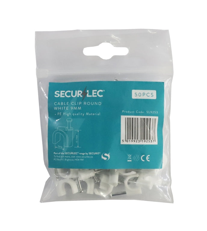 Securlec Cable Clip Round White